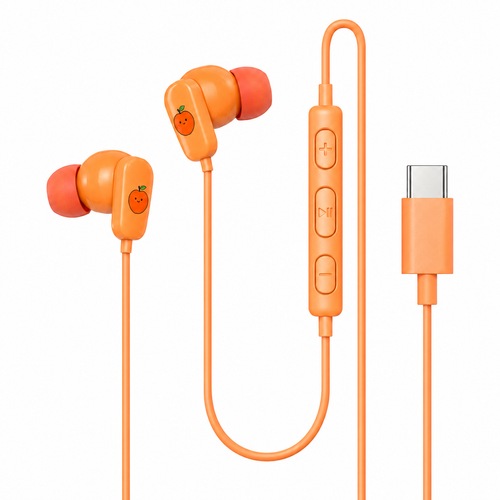 Fizz Tone Color Orange wired earphones
